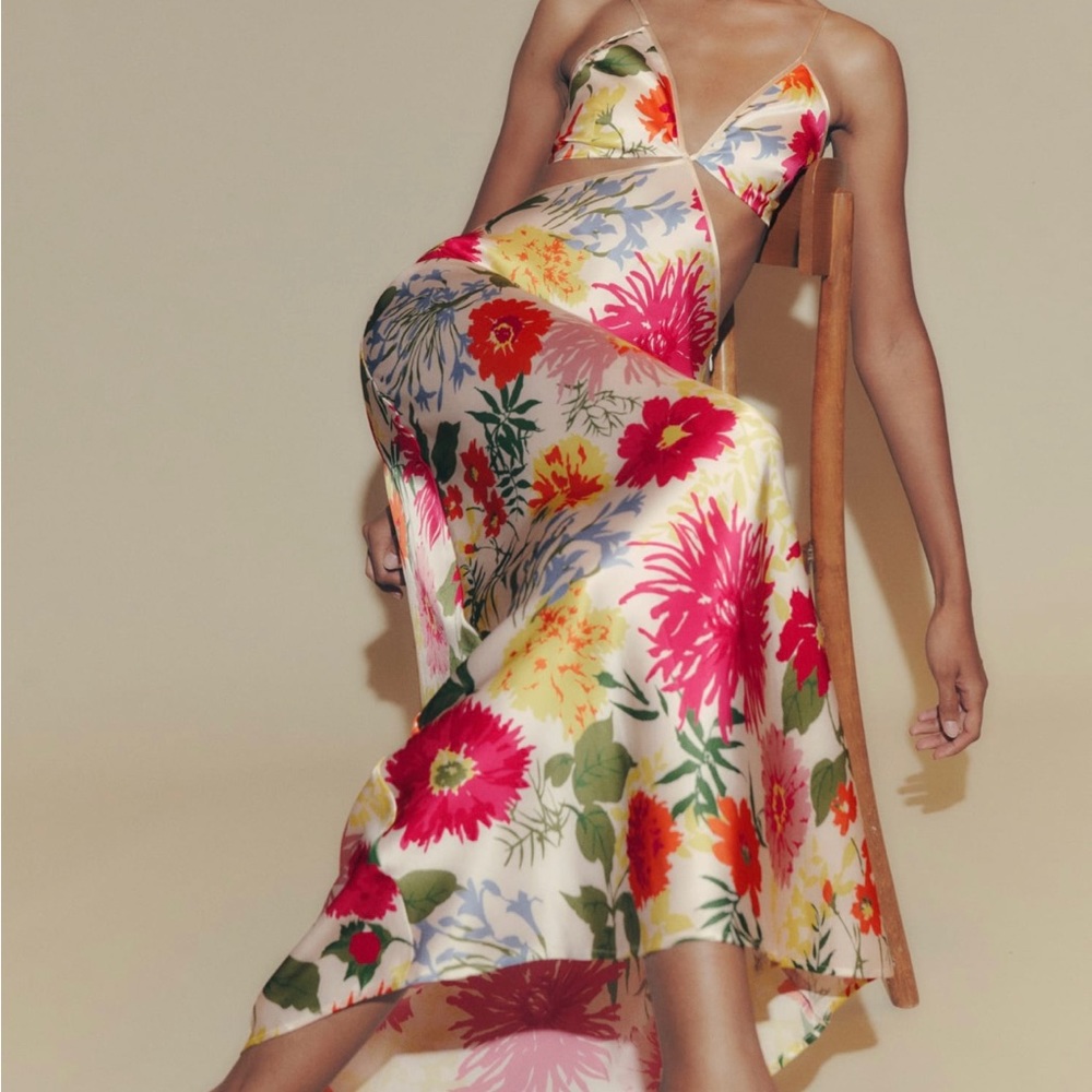 Poppies Silk Dress in Fabrizia Size 0